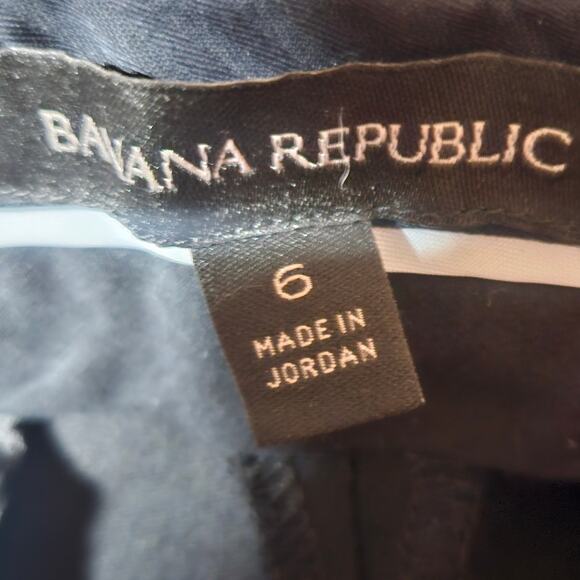 Banana Republic Black Flat Front Dress Pants Size 6 - Picture 3 of 5